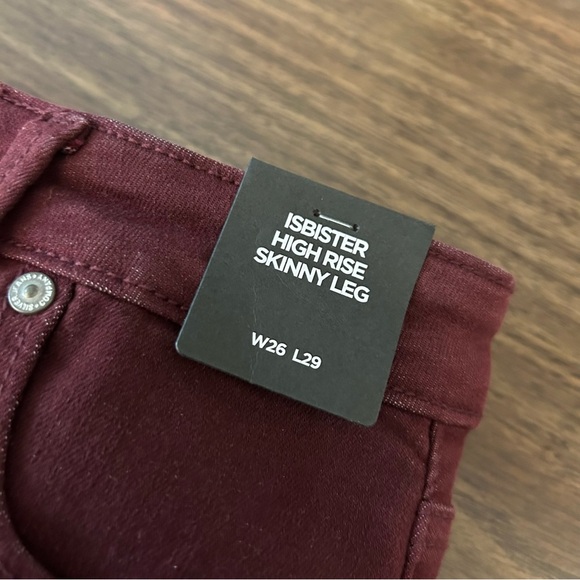 NWT Silver ISBISTER HIGH RISE SKINNY LEG Women's Burgundy Jeans 26x29 - Picture 5 of 11